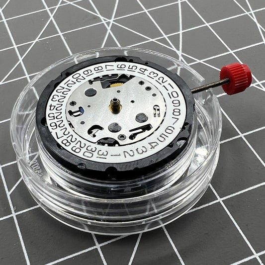 Swiss Made ETA G15.211 quartz watch with 3 hands, date display, and precise Swiss movement.