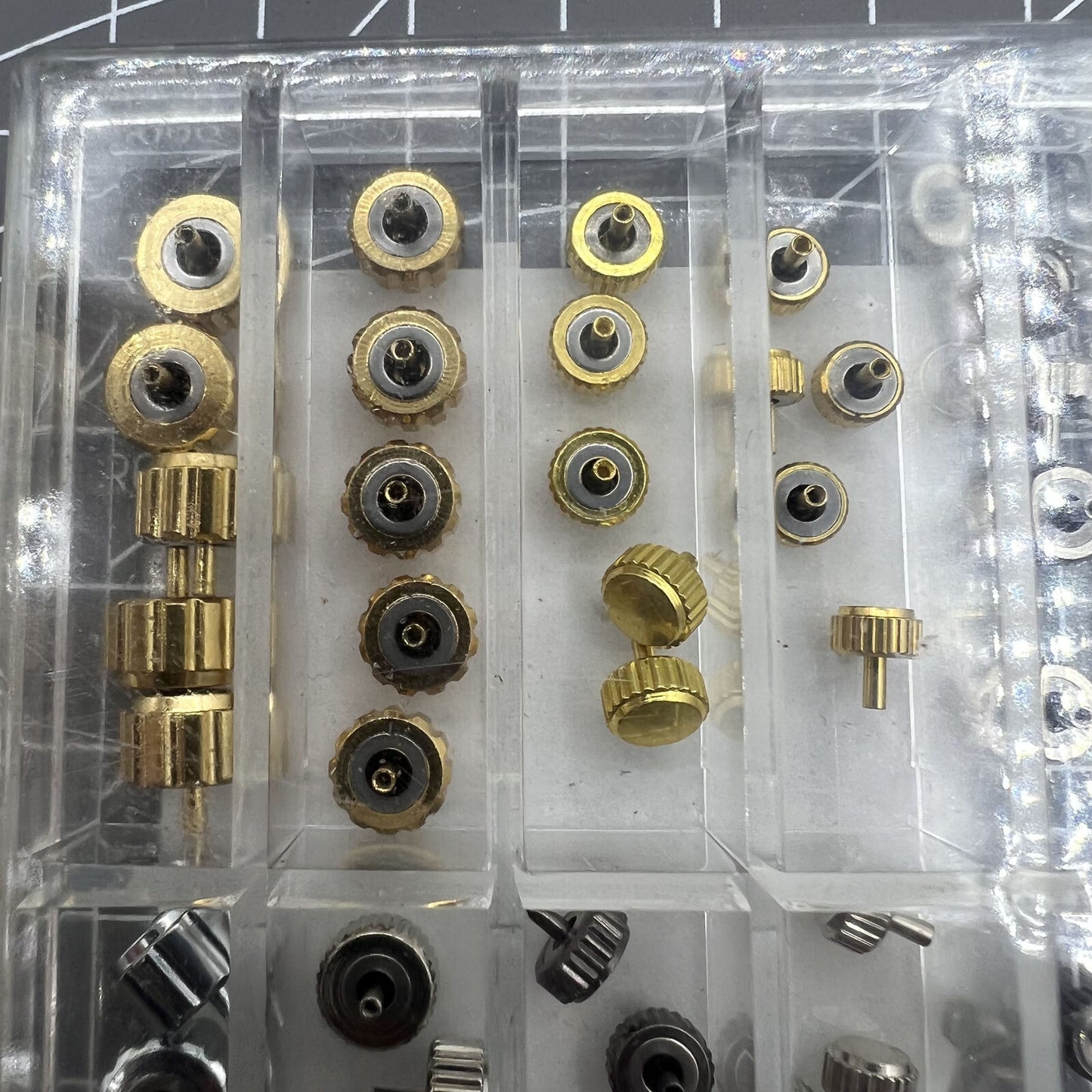 50PCS Gold/Silver/Black Dispensing Waterproof Watch Crown Set Repair Assortment