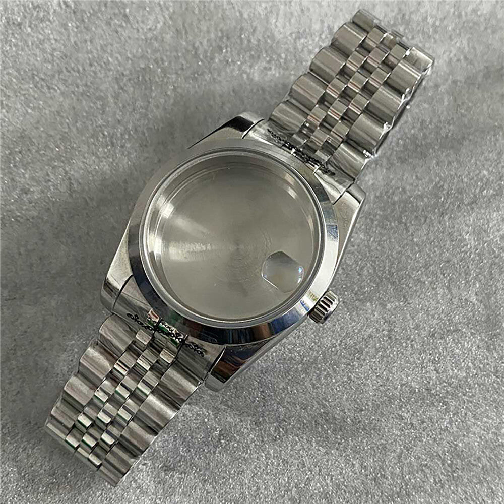Boîtier de montre + bracelet en verre saphir, boîtier en acier inoxydable pour NH35/36/4R