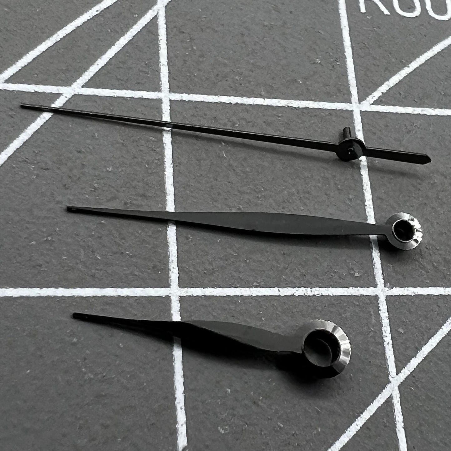 11 x 16 x 16 mm, poliertes schwarzes Blattzeiger-Set für das LB06-Uhrwerk