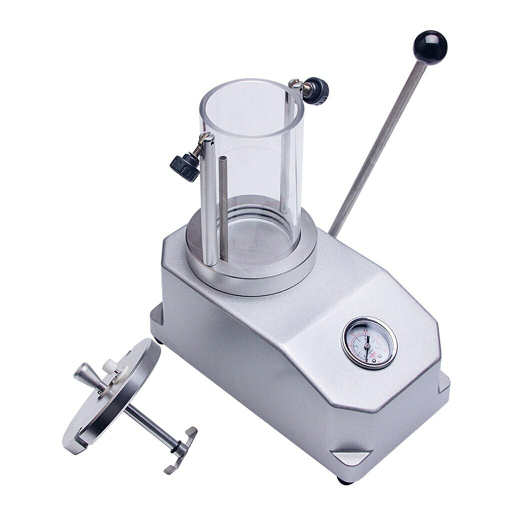 Waterproof 6 ATM aluminum watch tester demonstrating air pressure resistance for watch accessories.