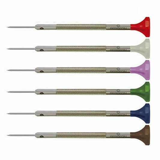 Bergeon 30081-AT ergonomic watchmaker's screwdriver with spare blades for precise watch repairs.