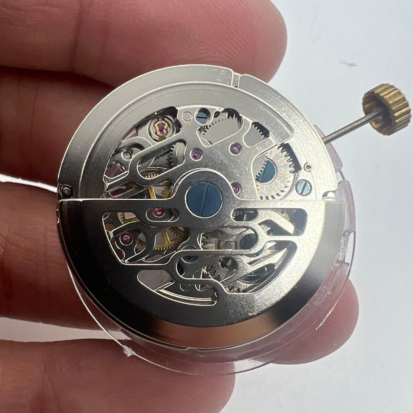 Mouvement mécanique automatique creux Dandong en argent, petite seconde à 9 h