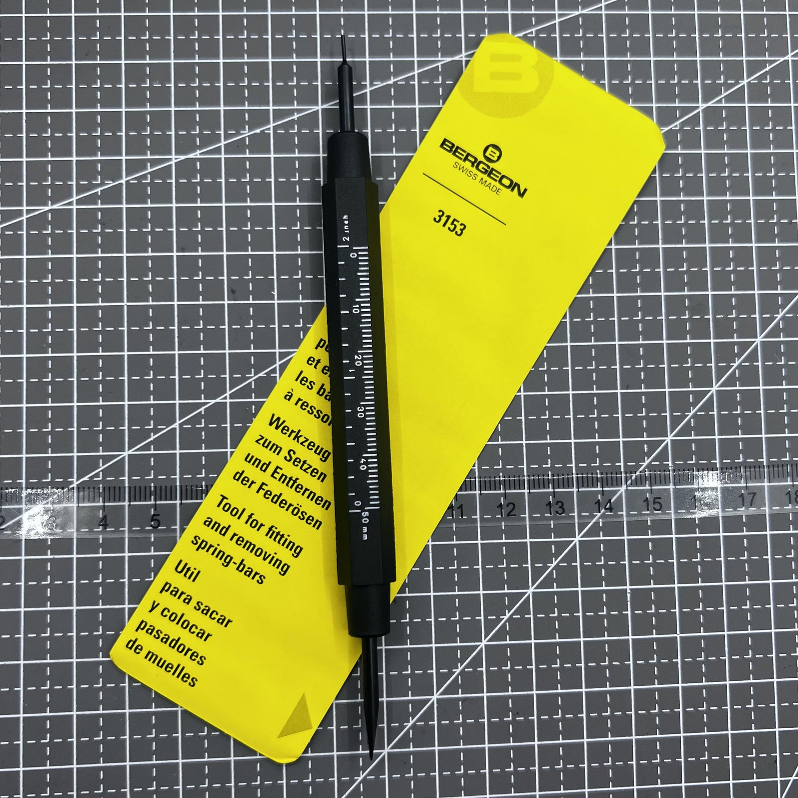 Swiss Bergeon 3153 spring bar removal tool for watch strap adjustments and repairs.