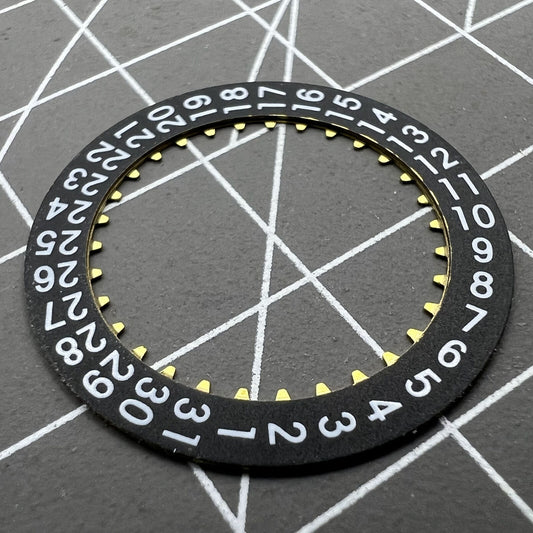 Black date disk wheel for China Made 7750 movement, showing date at 3 o'clock position.