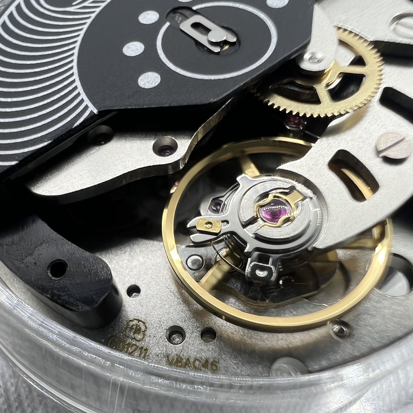 Swiss Made Genuine ETA C01.211 Chronograph Mechanical Movement 1853 Black Dial