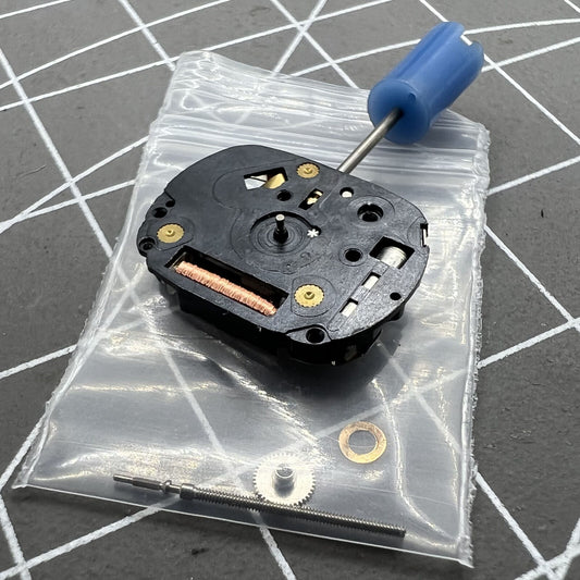 1N00A quartz watch movement with 2 hands, precise timekeeping for watch accessories.