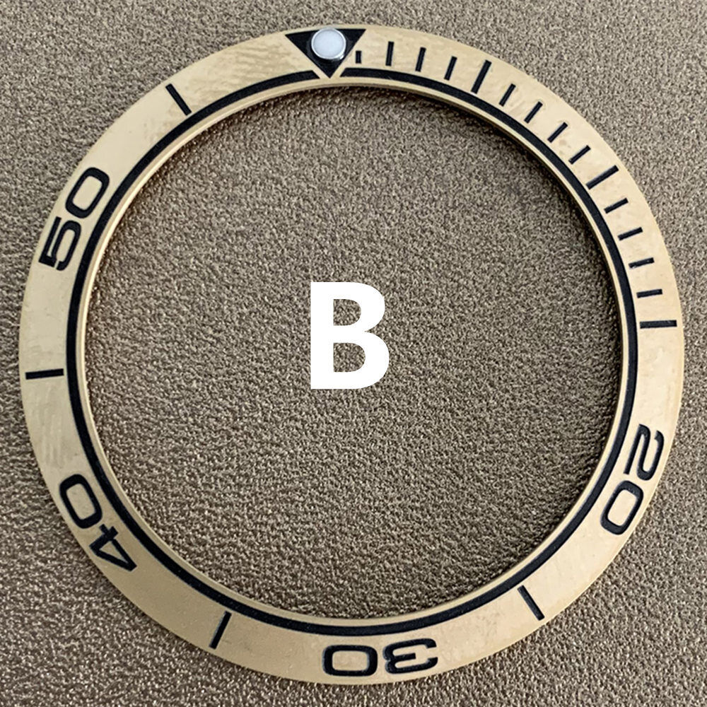 38 mm/30,5 mm matt regenbogenblau goldene Aluminium-Uhrenlünette