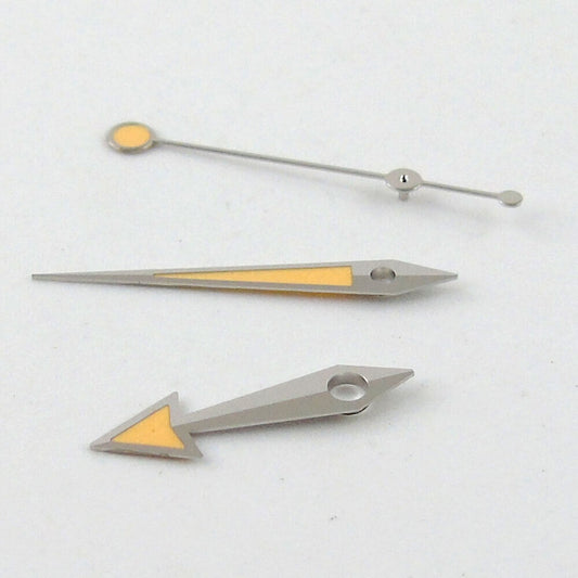 Green luminous watch hands set for ETA 2824/2836 with precise fit, enhancing visibility and style by MYT.