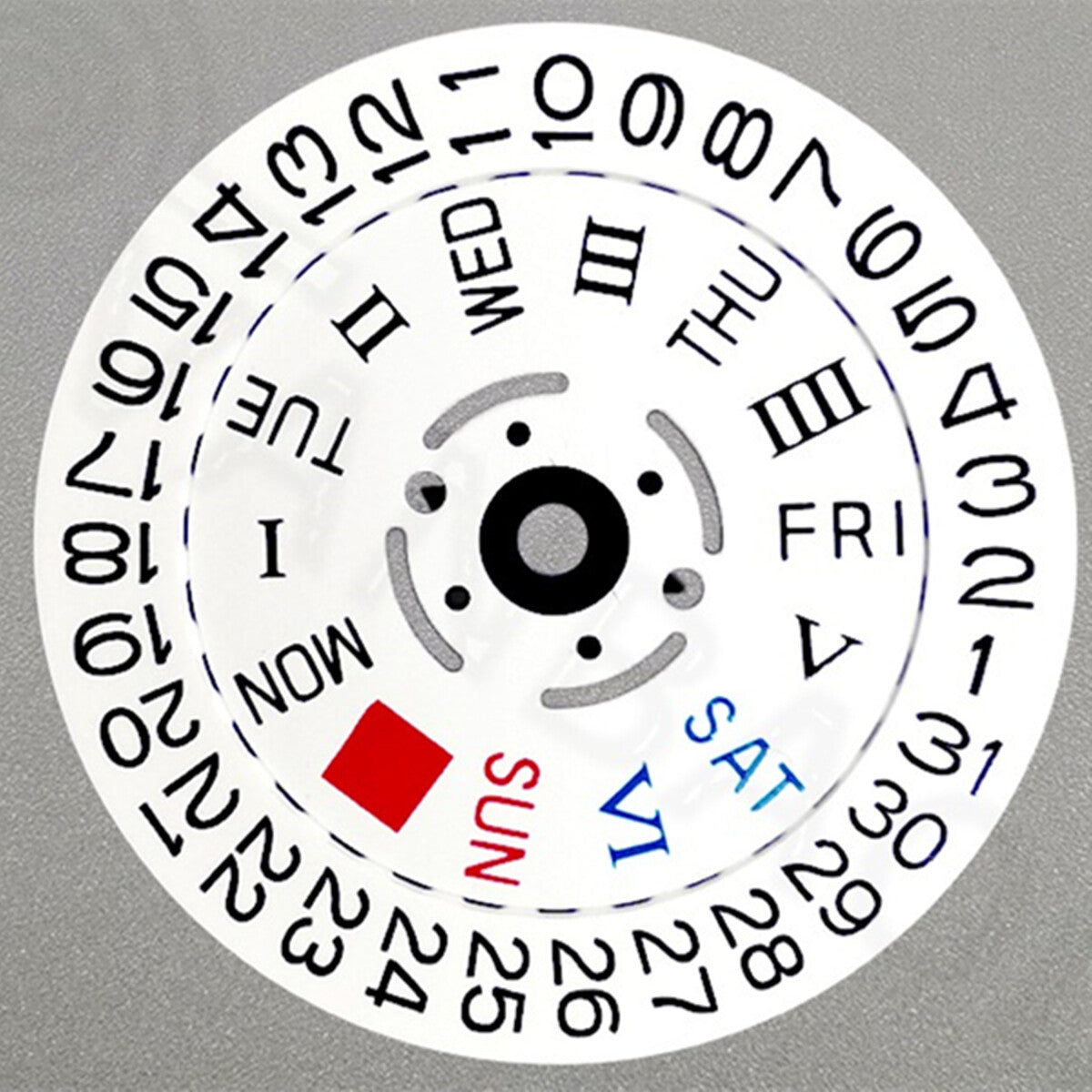 White Date Disk Wheel Roman Font for NH36 Movement Date@3 Crown 3/3.8 Position