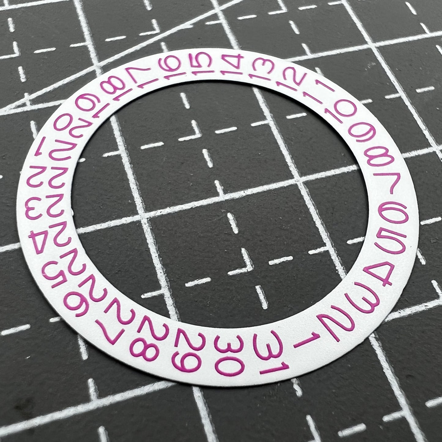 White Background Pink Character Date Disk Overlay for NH35 NH36 Movement