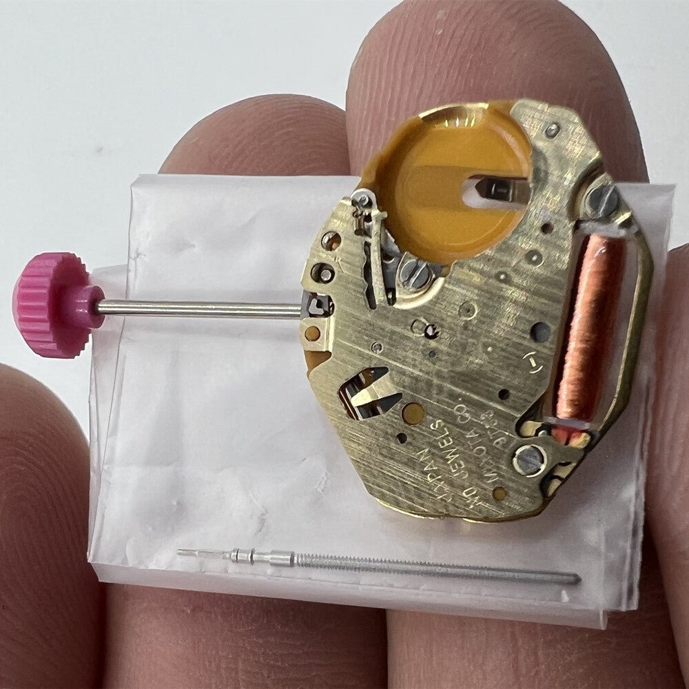 Miyota 9T33 Japan quartz movement mechanism for accurate watch accessory timekeeping.