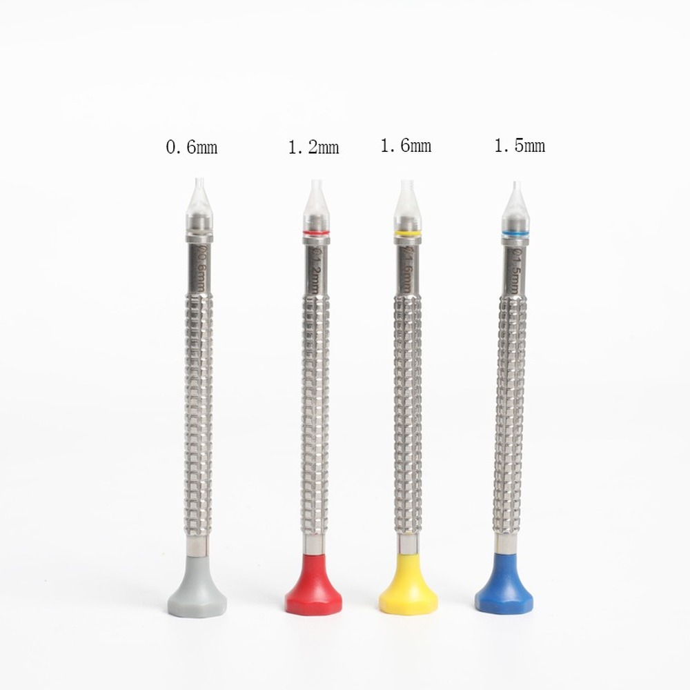 8404 watch hand install tool set with replaceable tips for precise watch repairs.