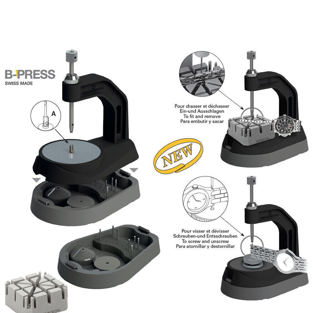 Bergeon 8745 Press Bracelet Shortening Removing Tool Watch Watches Watchmakers