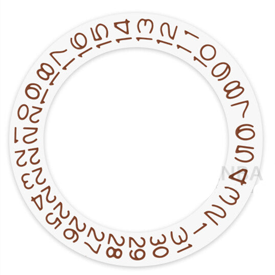 White Background Brown Character Disk Date Wheel for Seiko NH35 NH36