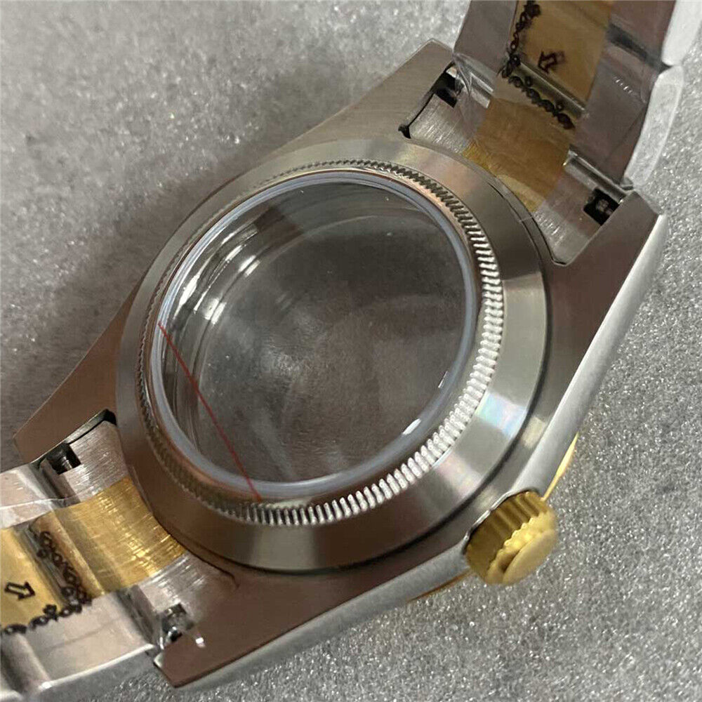 Bracelet de montre 39 mm en verre saphir/boîtier miroir plat pour NH35/NH36
