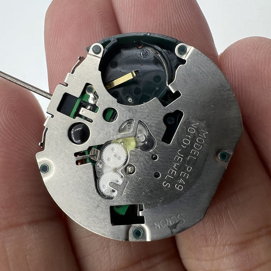 SUNON PE49 quartz watch repair part with date and small second at 6 o'clock for precise timekeeping