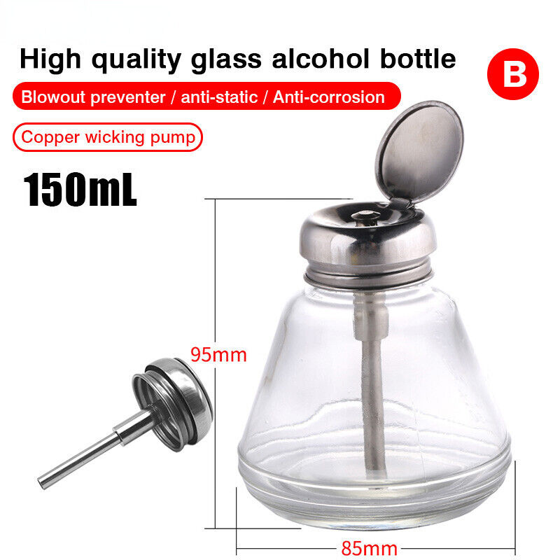 150ml Press-type Glass Alcohol Bottle Anti-static Watch Phone Repair Tool