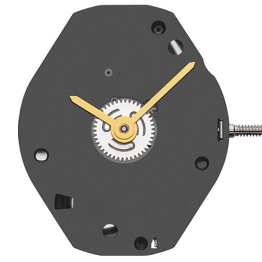 ETA 802.002 quartz watch movement with 2 hands, precision mechanism for watch repairs and assembly.