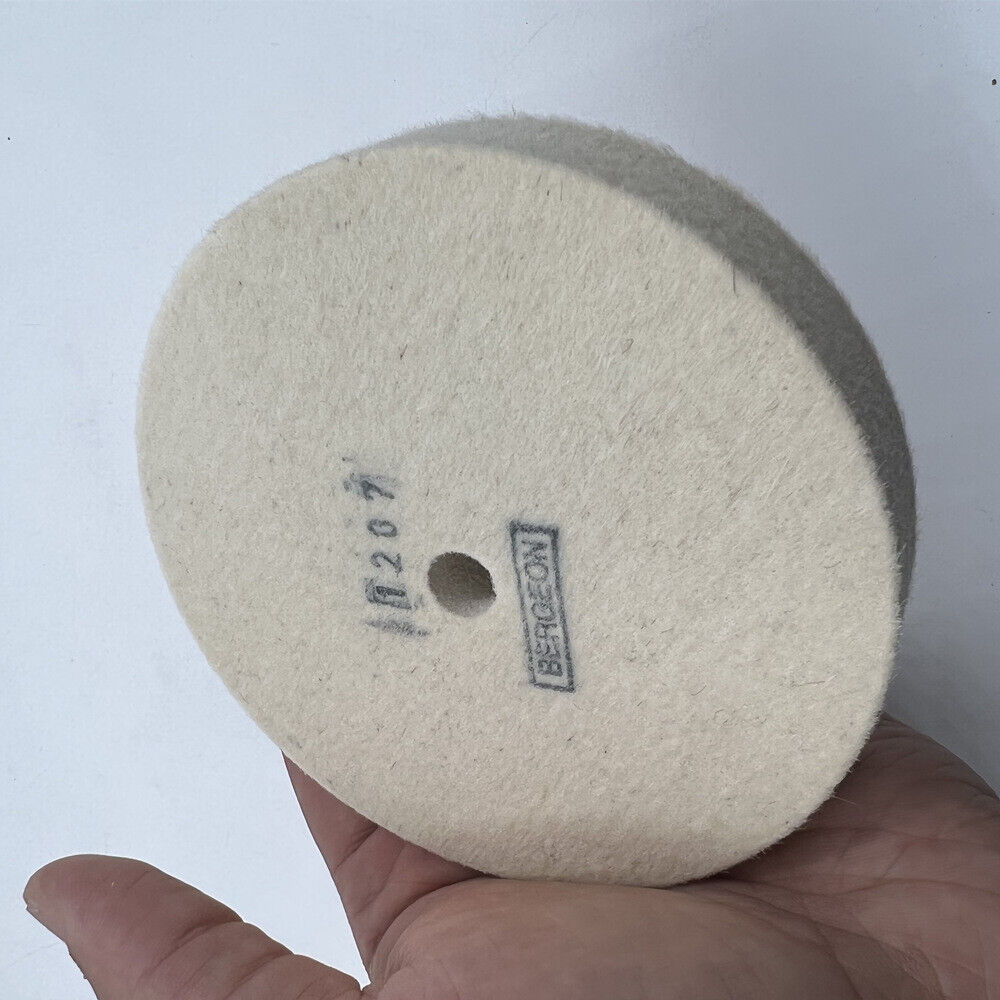 Bergeon 1207 white felt polishing wheel for watch accessories, ideal for Swiss precision finishing tasks