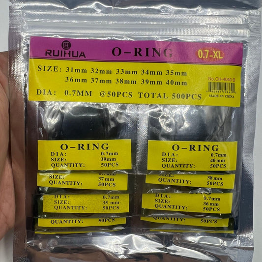 1. Assorted silicone watch gaskets and O-rings bulk pack for watch repair and maintenance.