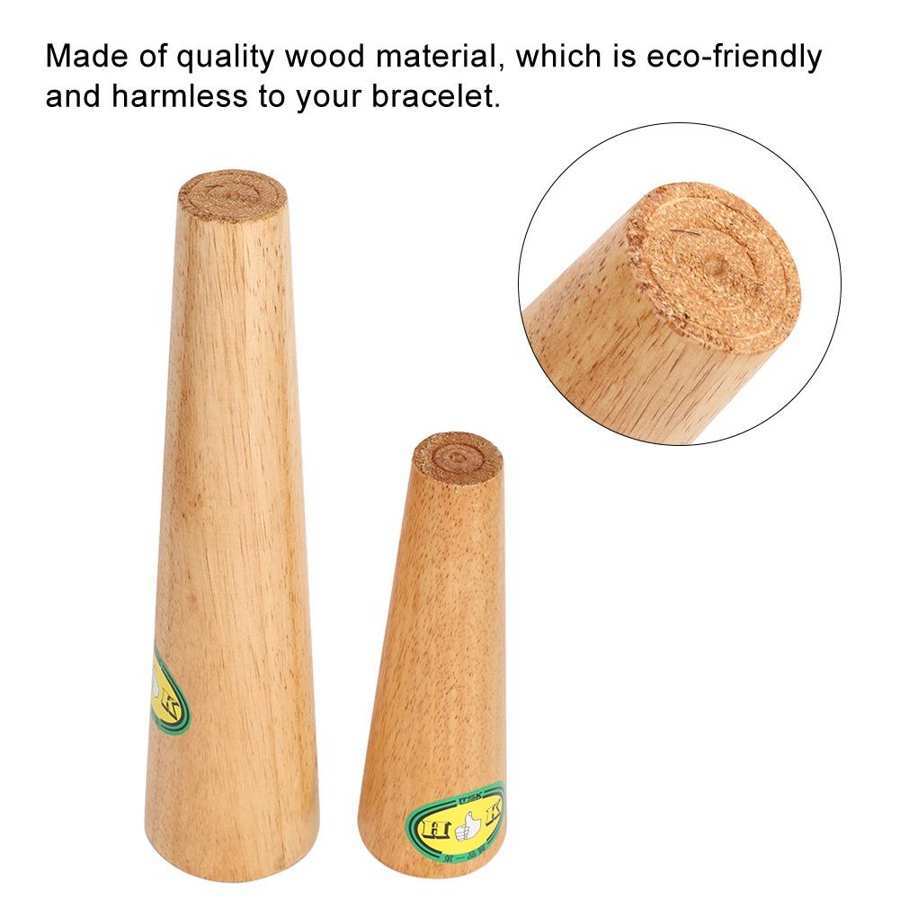 Round wooden bangle mandrel for precise jewelry deformation repair and bracelet resizing.