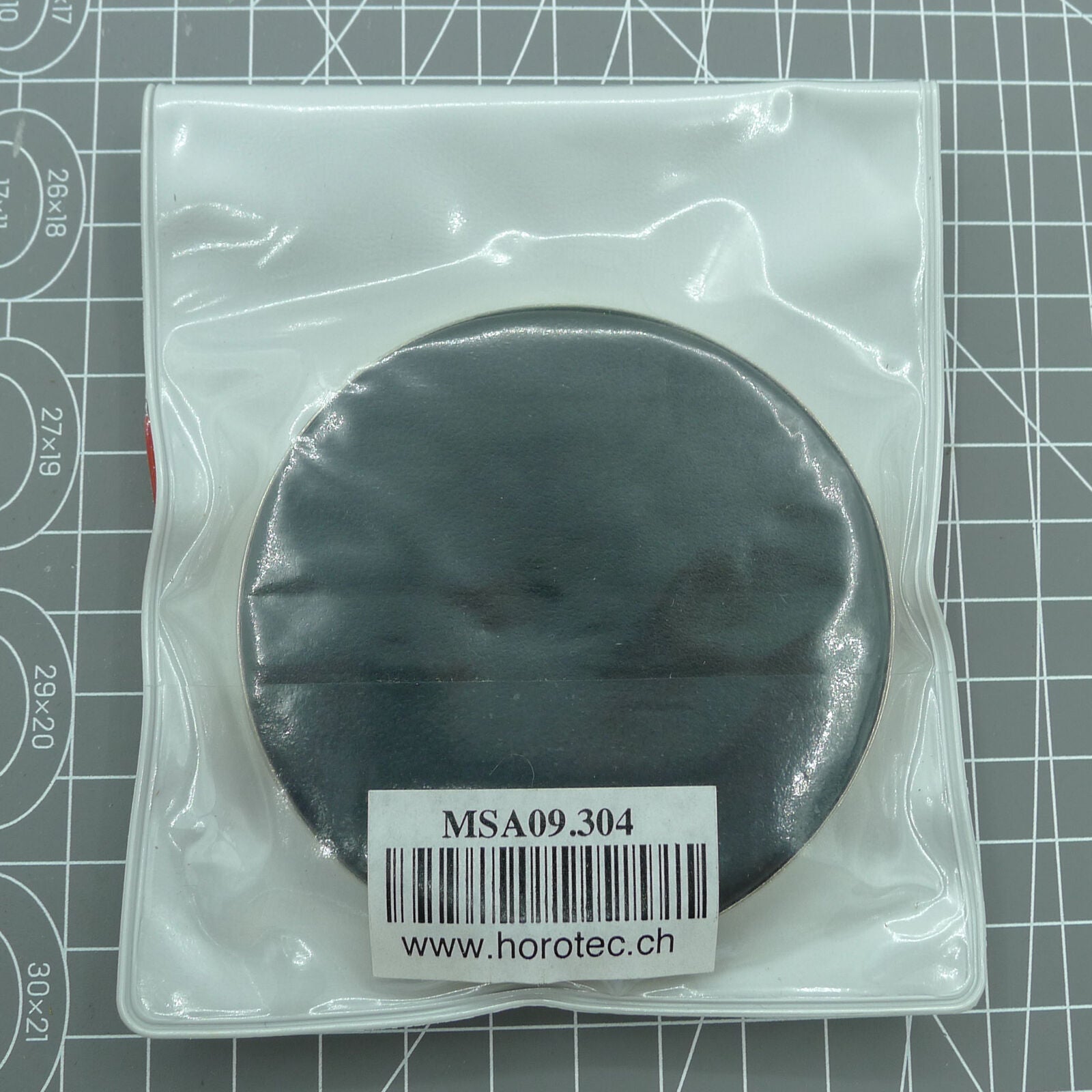 Horotec MSA09.304 watch case cushion with chromed metallic ring, 75mm diameter, 13mm height for secure watch repair.
