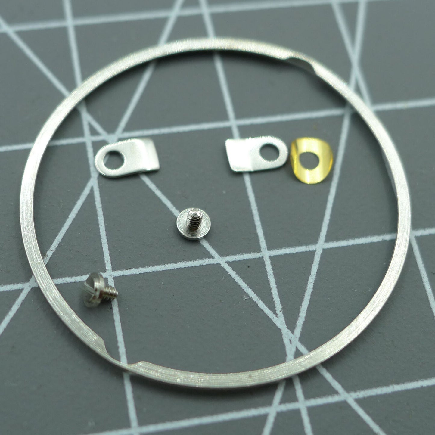 Case Cushion Mount Spacer Ring Fixing Ring with Screws and Clamps for ETA2824 and 2836 watch movements, durable accessory.