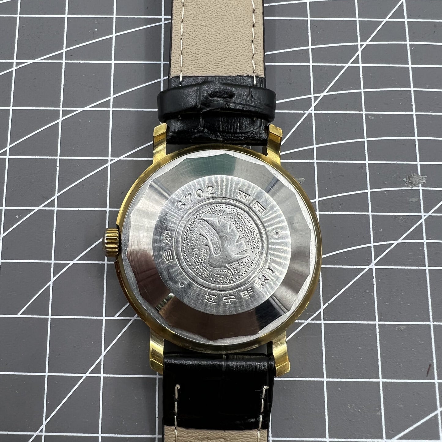 37mm China Kongque Automatic Mechanical Watch 33 Jews Black Dial Double Calendar