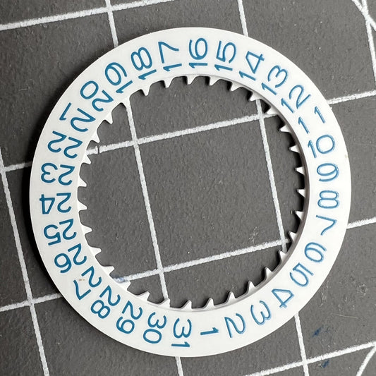 Blue font white date disk wheel for NH36 NH35 watch movement, date at 3 o'clock, premium quality