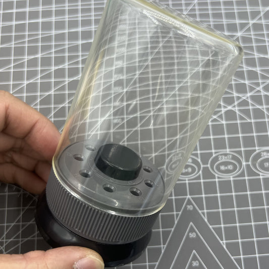 Grey rotated screwdriver holder with transparent cover, organizing 9pcs screwdrivers for easy access