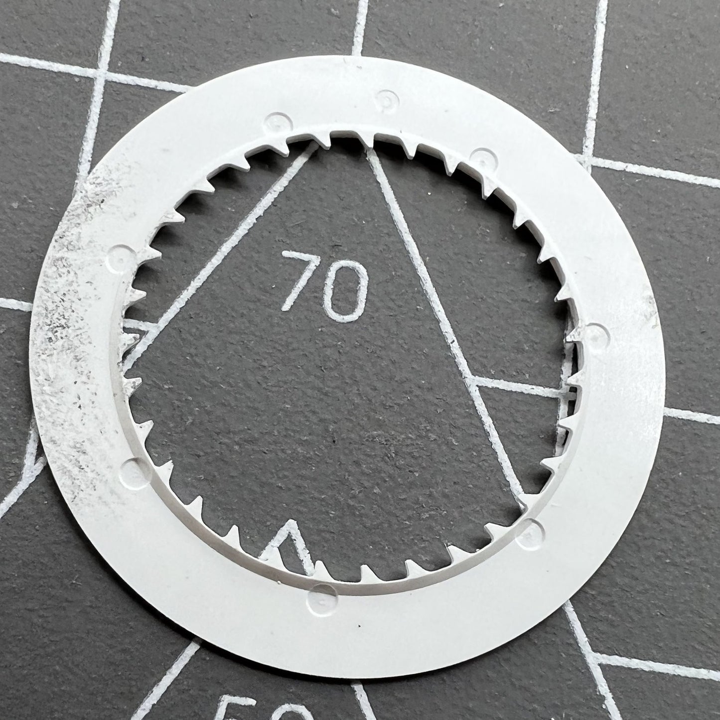 NH35 Movement Watch Date Wheel - Orange Font on White Background