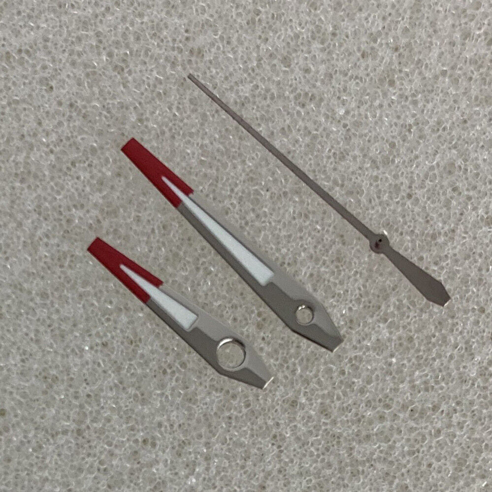 2 Sets/Pack Red Silver Trim Green Luminous Hands for Movement NH35/NH36/4R/7S