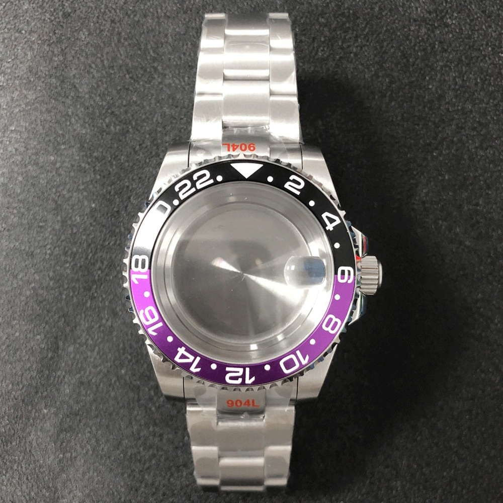 Montre 40 mm, boîtier en verre saphir, bracelet en acier 316L, compatible avec la NH35 japonaise