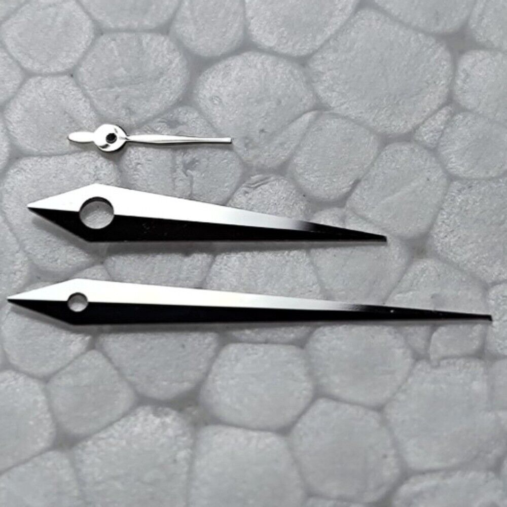 Aiguille de montre en forme de flèche, argent poli, 10 × 14 × 4,5 mm, pour mouvement à quartz 1L45