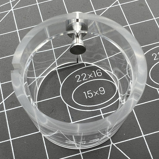 Transparent watch movement holder for RLX3135 movement, secure fit watch accessories.