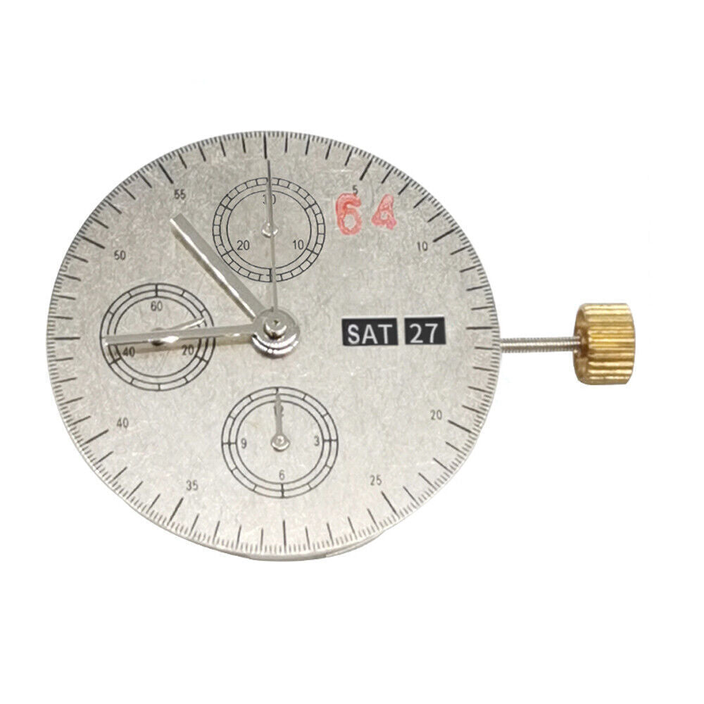 Mouvement chronographe automatique asiatique 7750 Date Jour Petite seconde à 9 heures <tc>ETA</tc> 7750