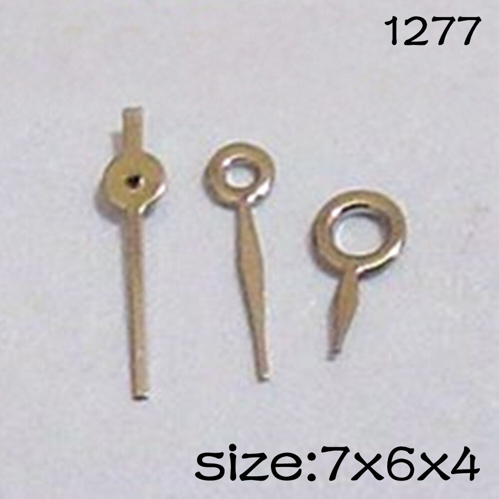 2er Set silberne Uhrzeiger für Miyota 2035 Uhrwerk 7mm 6mm 4mm Längen