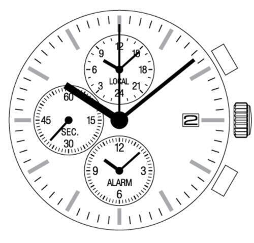 Hattori Epson YM26A quartz watch movement showcasing precise Japanese craftsmanship for accurate timekeeping.