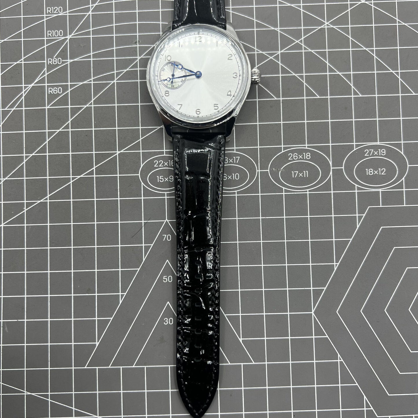42mm Men Watch Manual Chain Up Seagull ST3600 Mechanical Movement White Dial