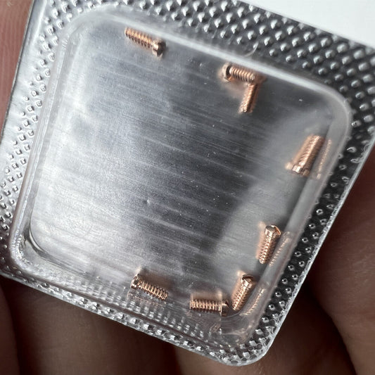 Men's 3x1mm slotted watch back cover screws, compatible with Cartier watches, durable watch accessory.