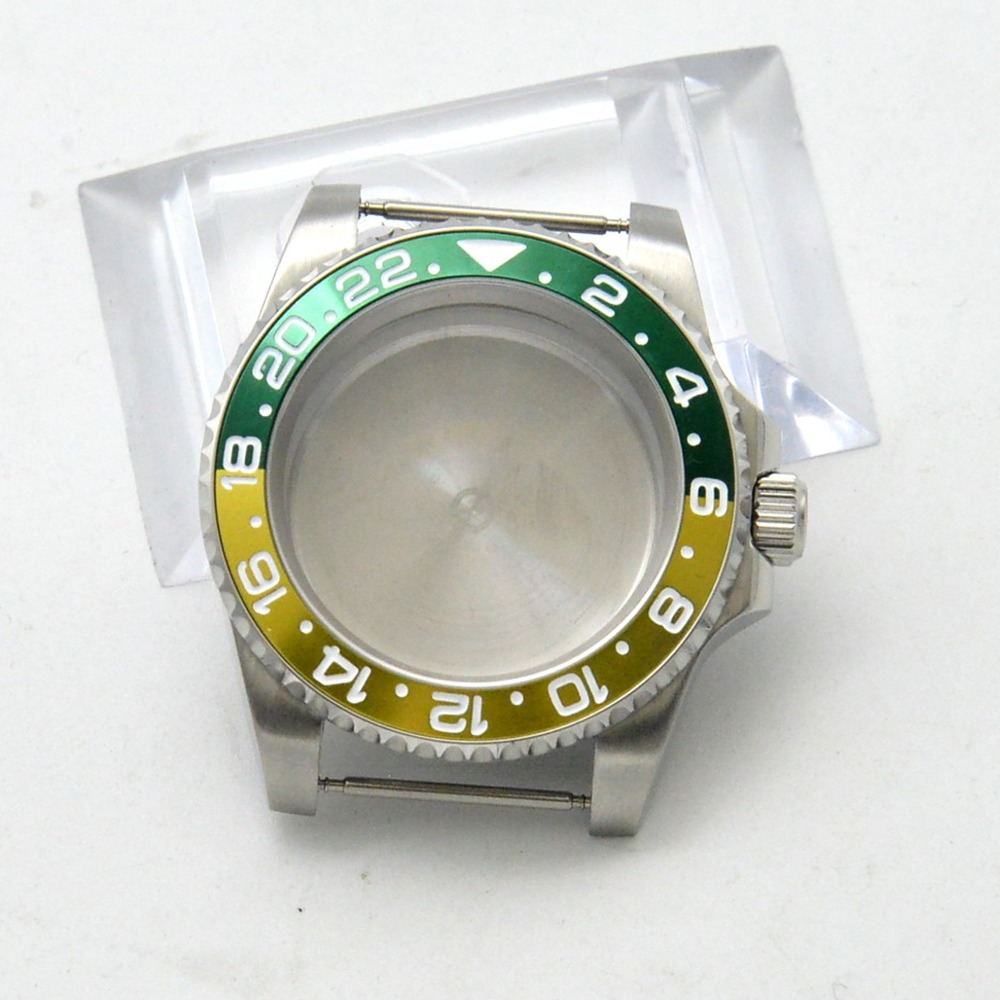 Montre de yacht automatique 40 mm GMT, boîtier compatible avec le mouvement NH35/36, verre saphir