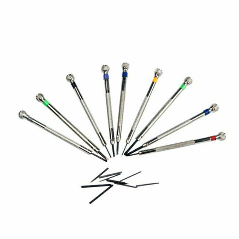 Jeu de 9 tournevis à lame plate assortis, taille 0,6 mm à 2 mm