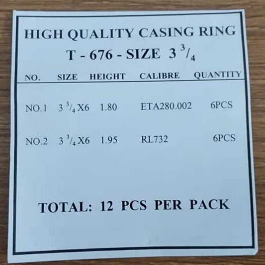 Set of 12 plastic watch movement holder spacers, compatible with 280.002 RL732 models, branded for precision.