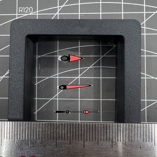 New C3 red luminous watch hands set by P1-7-C for NH35/36/4R/6R movement, perfect for repairs
