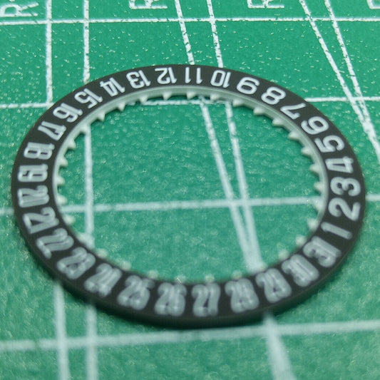 Black date disk wheel showing numbers at 6 o?clock for Miyota 8215 movement, generic brand.