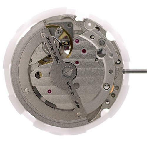 Miyota 8219 Japan automatic mechanical watch movement showing intricate gears and precision engineering by Miyota.
