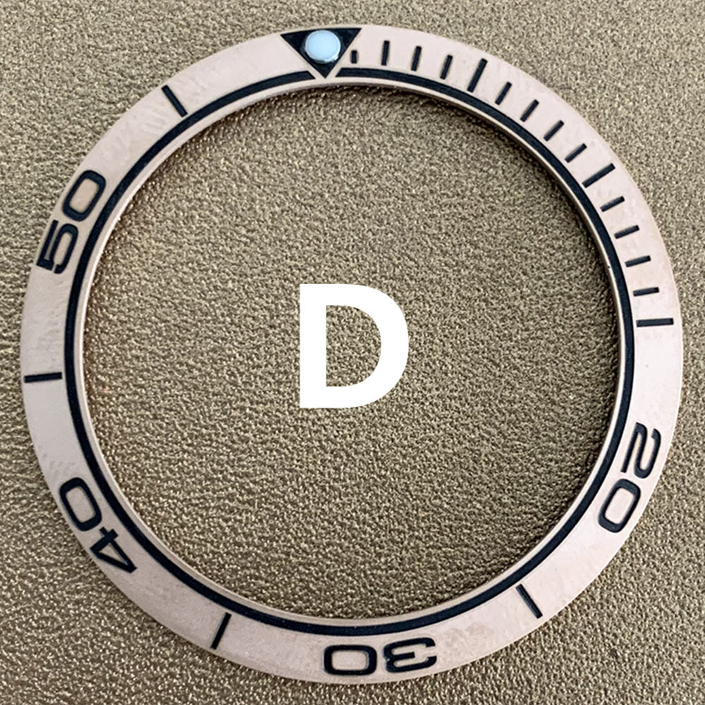 38 mm/30,5 mm matt regenbogenblau goldene Aluminium-Uhrenlünette