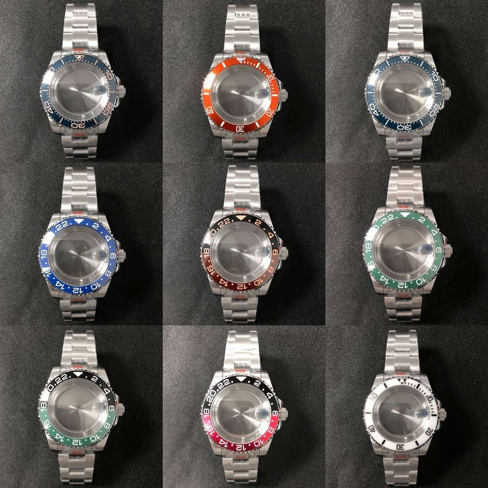 Montre 40 mm, boîtier en verre saphir, bracelet en acier 316L, compatible avec la NH35 japonaise