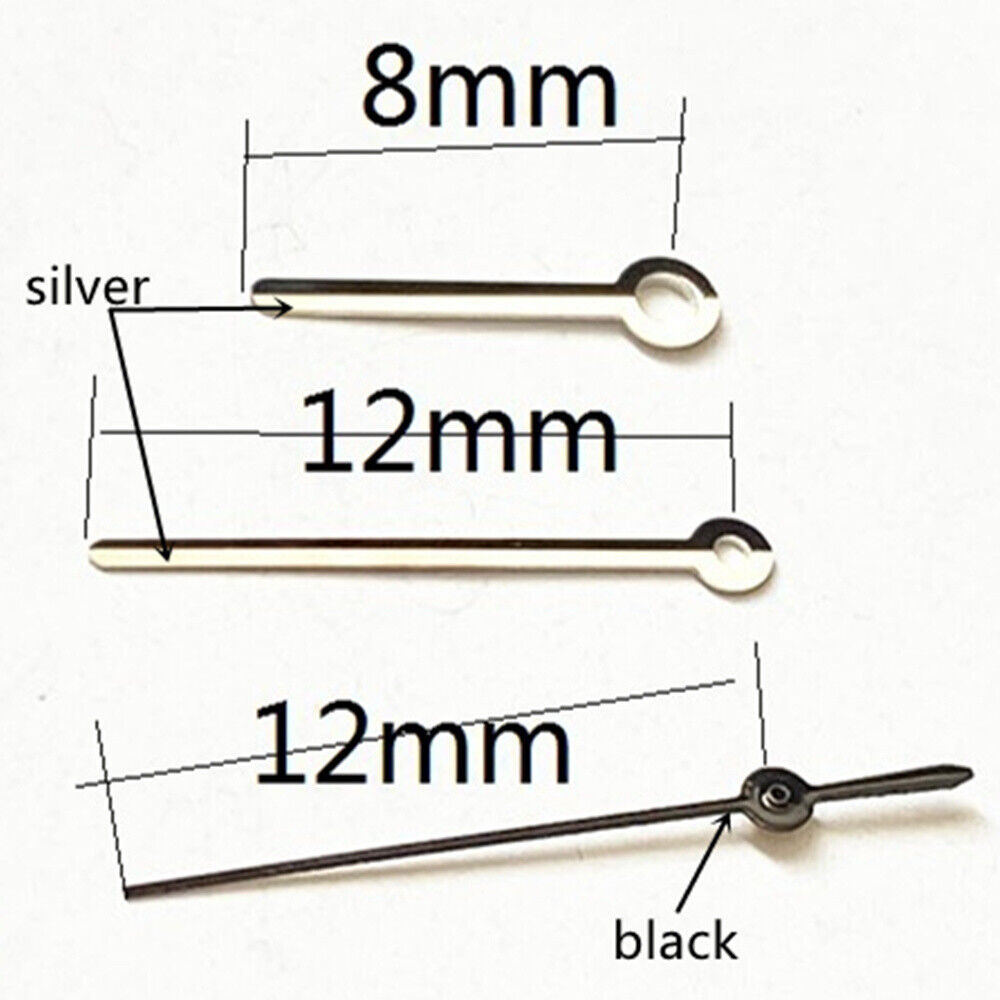 Aiguilles de montre noires de 12 mm pour montres Miyota 2315, 2035, 2036, 2115, 2305